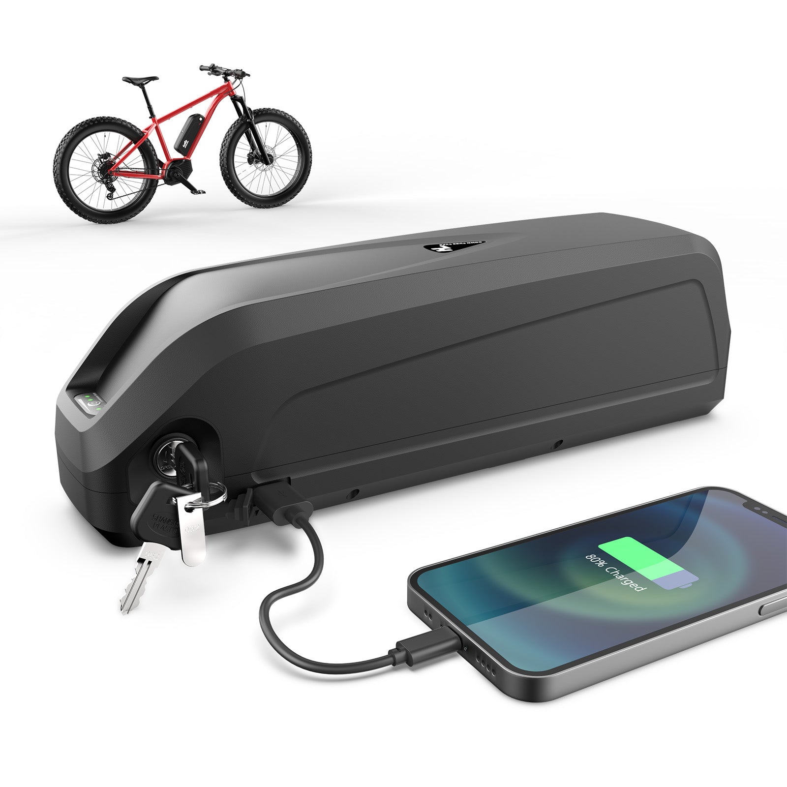 Hailong G80 48V 52V 17.5AH 20AH Li-ion EBike Battery Fit For 500W 750W 1000W 1500W Motor【USA Stock】