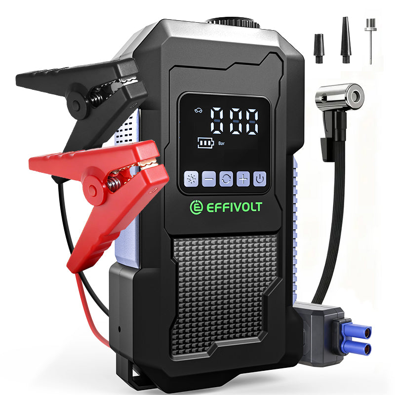 8000A Multi-functional Emergency Start Power Supply with Air Pump, 150PSL Portable Car Battery Starter, Digital Tire Inflator, LED Emergency Light, Car Emergency Tool.Suitable for 10.0L Gasoline Or 9.0L Diesel Battery, 8in 1 Jump Starter