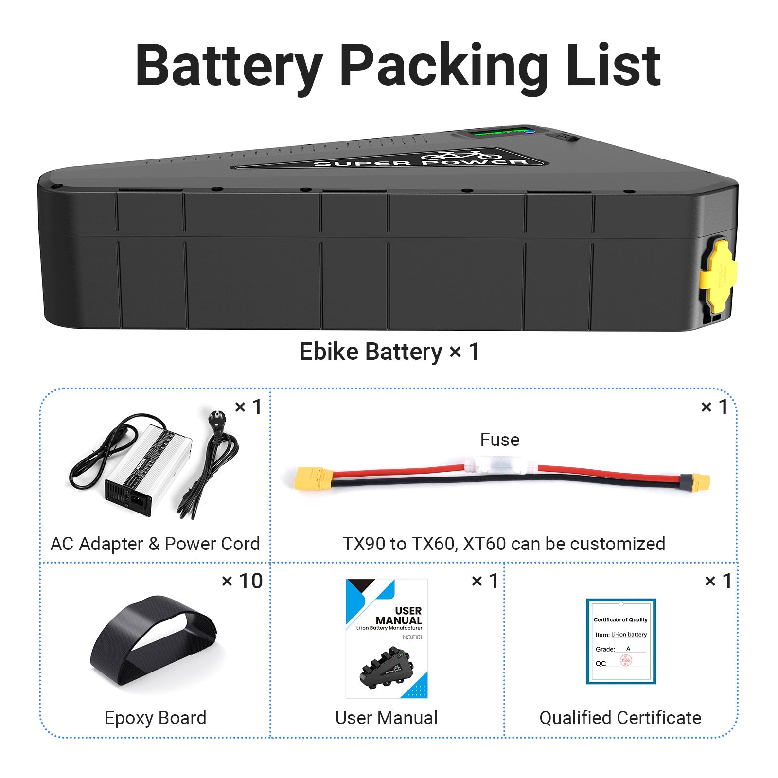 Triangle Battery P101 72V 20AH BMS60A LG5000 Cells Li-ion EBike Battery For 500W 750W 1000W 1500W 2000W 2500W 3000W Motor