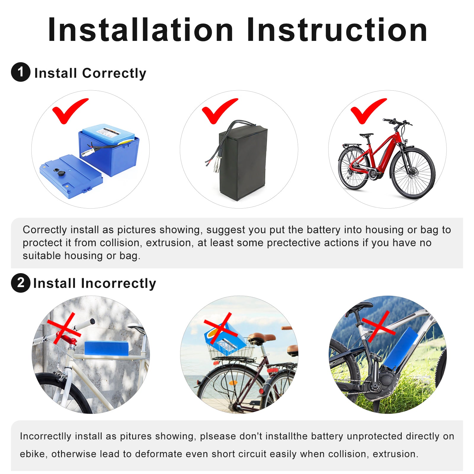D034 36V 48V 52V 60V 72V 20AH 24AH 25AH 40AH 50AH PVC lithium battery Akku Ebike battery pack for 500W 750W 1000W Electric Fat Bike【EU Stock】