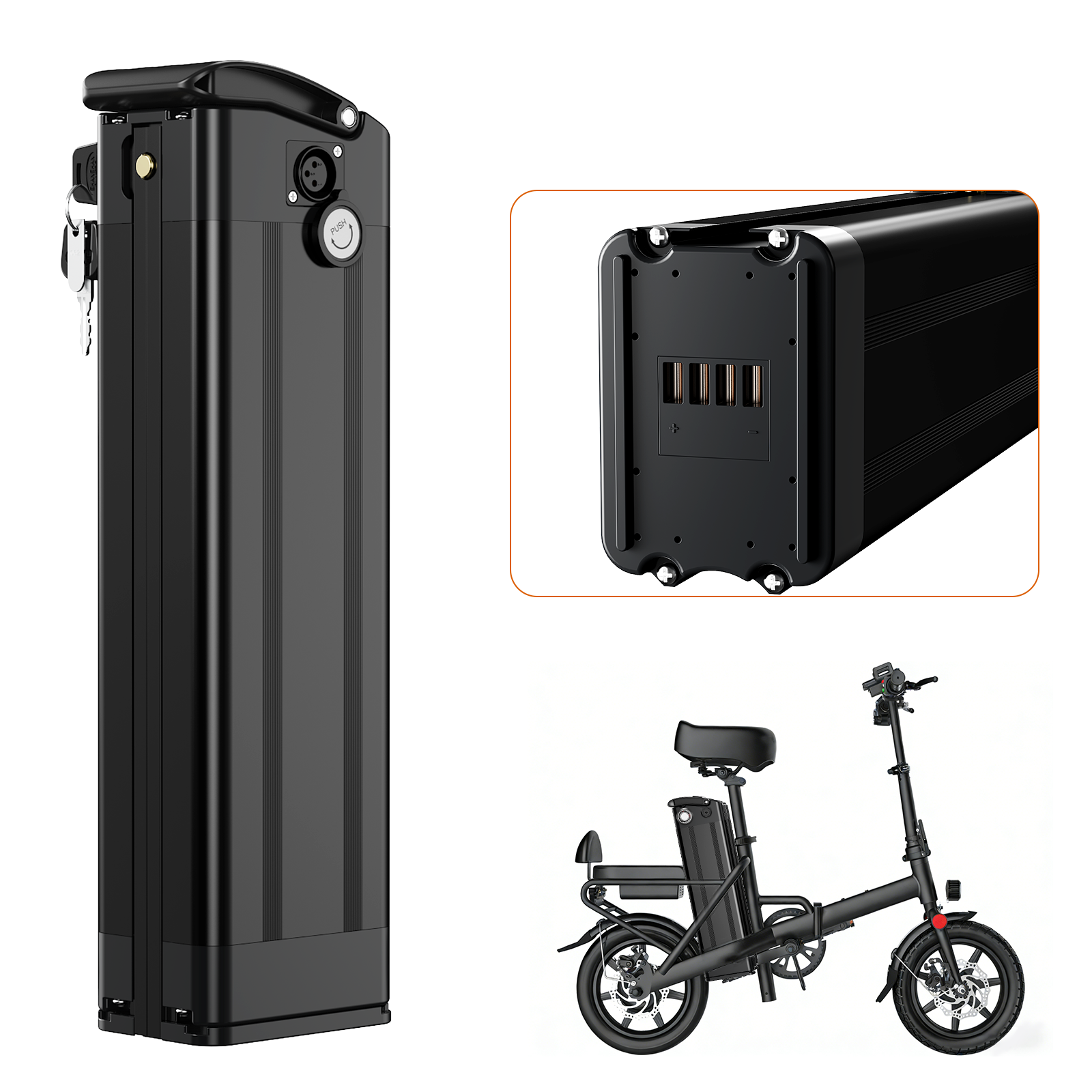 36V 17.5Ah(BMS20A) Silverfish Bicycle lithium battery for 0-500w motor with 2A charger /EU Stock/Free shipping/3-5days arrive