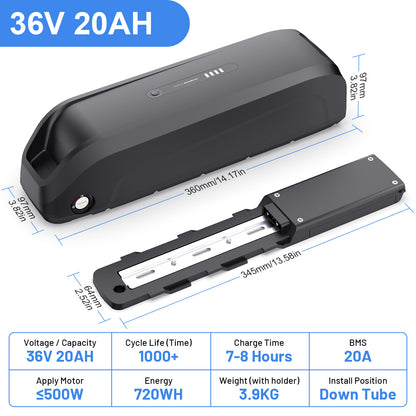 6PIN Ebike Battery S220 48V 15.6Ah BMS30A LG5200 Cells For 350W 500W 750W 1000W Motor 【USA Stock】