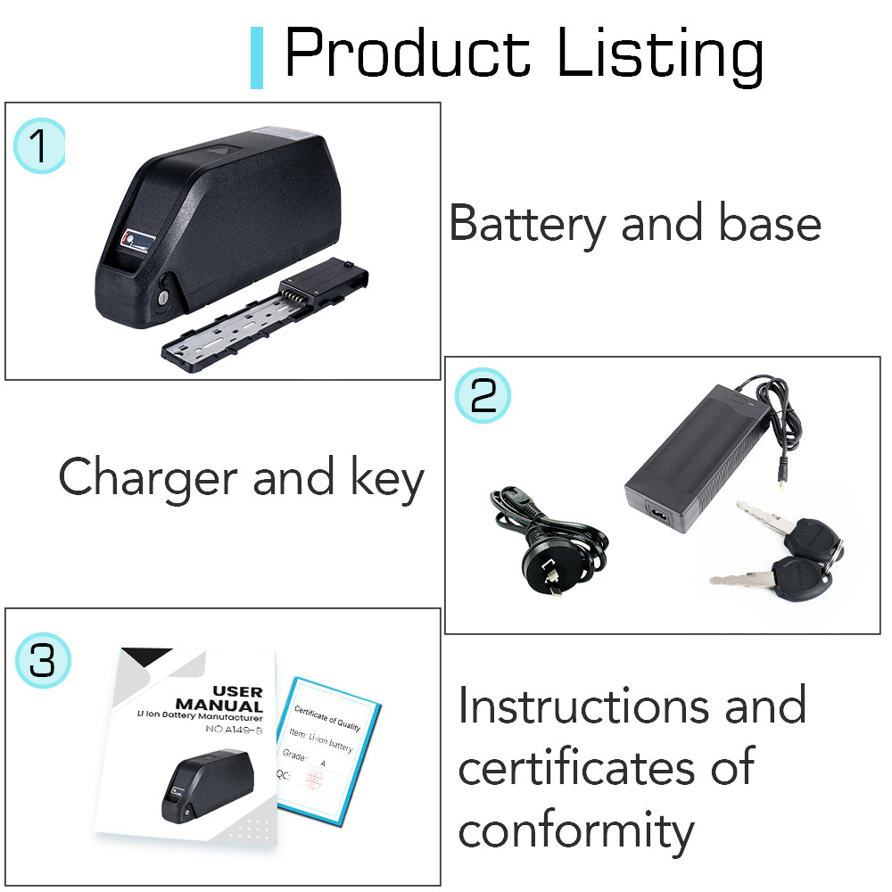 48V 30AH Large capacity rechargeable Electric bike lithium battery pack with GPS and 4A charger for 1500W-2000W motor motor【UK STOCK】