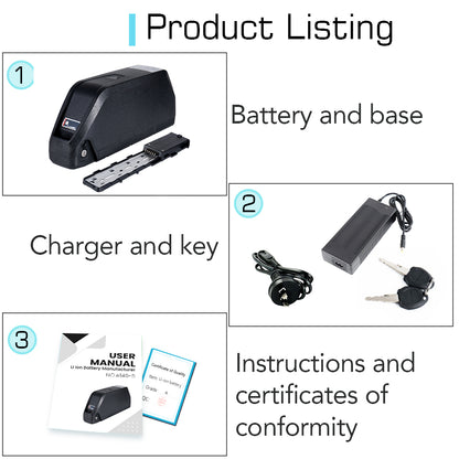 48V 30AH Large capacity rechargeable Electric bike lithium battery pack with GPS and 4A charger for 1500W-2000W motor motor【UK STOCK】