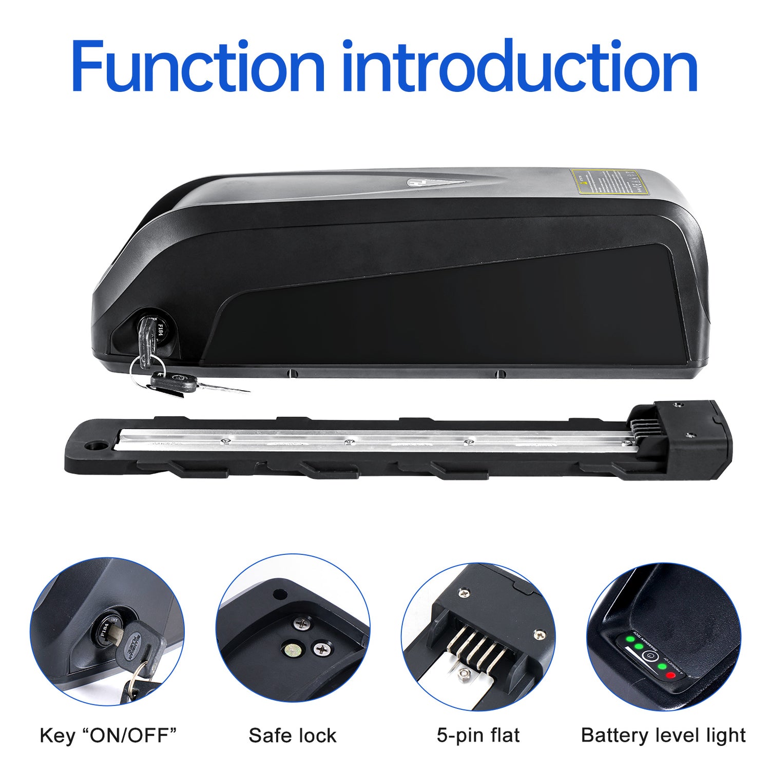 Hailong S039-B battery 48V 52V 13Ah 14.5AH BMS30A for 0-1000w Bafang BBSHD motor with 2A charger【CA STOCK】