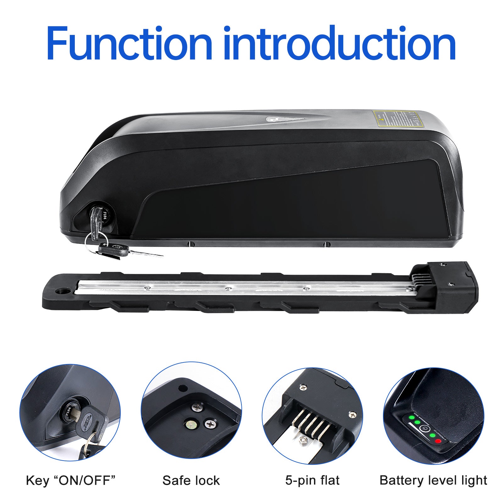 Hailong S039-B battery 48V 52V 13Ah 14.5AH BMS30A for 0-1000w Bafang BBSHD motor with 2A charger【CA STOCK】