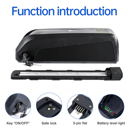 Hailong S039-B battery 48V 52V 13Ah 14.5AH BMS30A for 0-1000w Bafang BBSHD motor with 2A charger【CA STOCK】