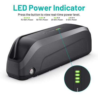 6PIN Ebike Battery S221 48V 20.8Ah BMS45A LG5200 Cells For 500W 750W 1000W 1200W 1500W Motor 【US Stock】