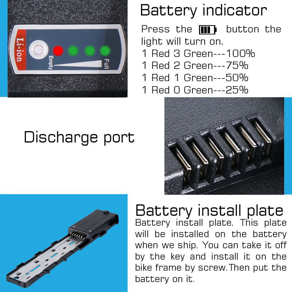 48V 30AH Large capacity rechargeable Electric bike lithium battery pack with GPS and 4A charger for 1500W-2000W motor motor【UK STOCK】