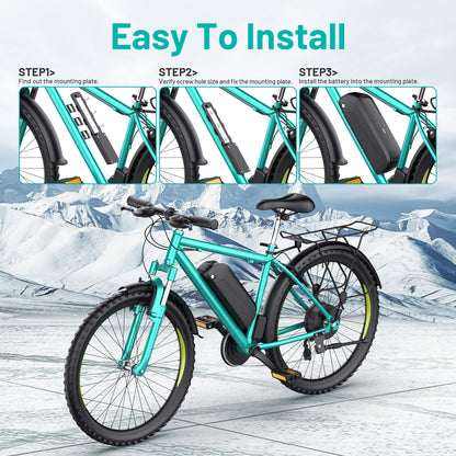 6PIN Ebike Battery S221 48V 20.8Ah BMS45A LG5200 Cells For 500W 750W 1000W 1200W 1500W Motor 【US Stock】