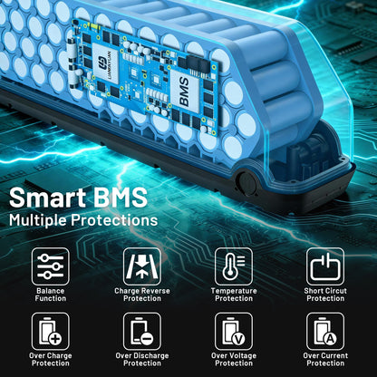 6PIN Ebike Battery S221 48V 20.8Ah BMS45A LG5200 Cells For 500W 750W 1000W 1200W 1500W Motor 【US Stock】