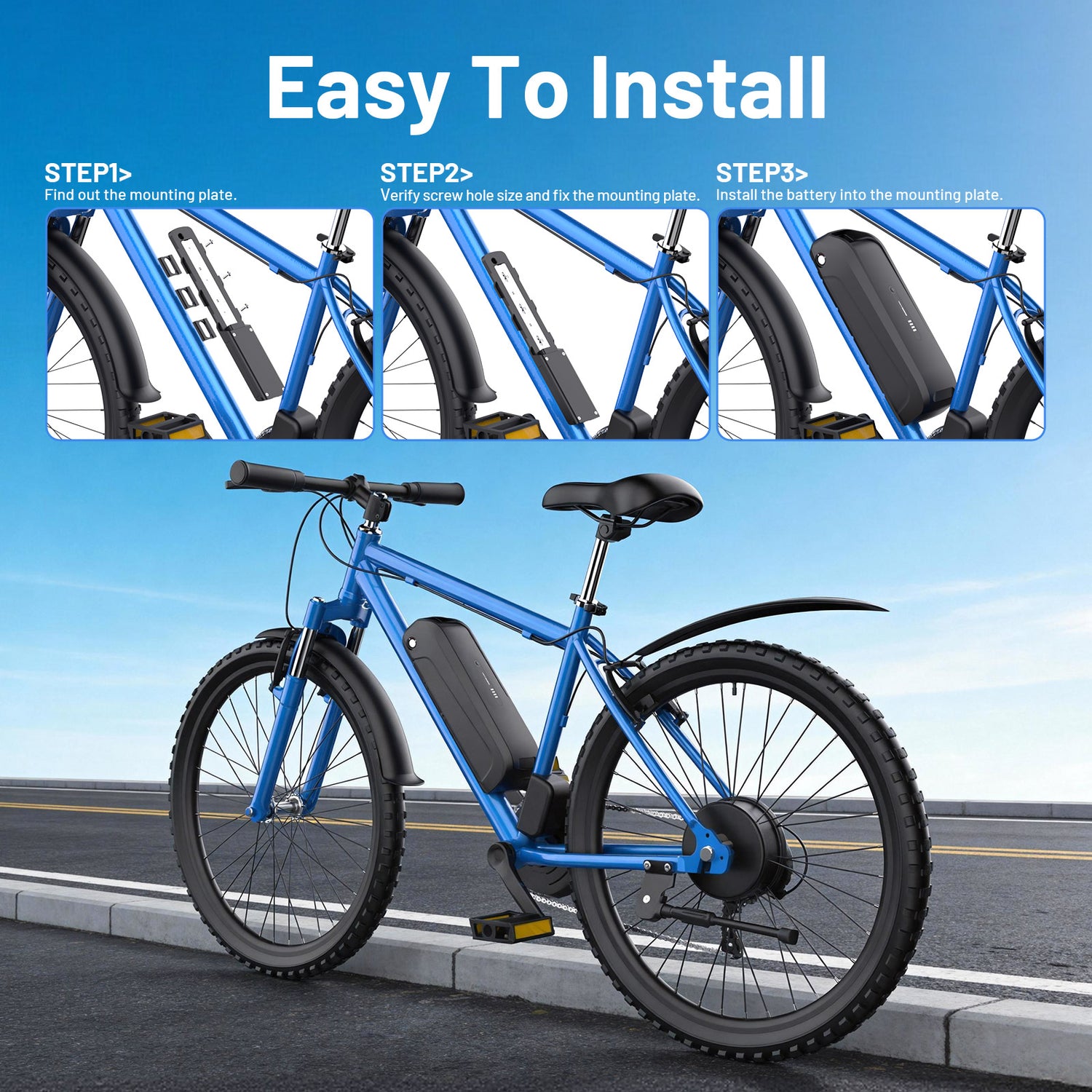 6PIN Ebike Battery S220 48V 15.6Ah BMS30A LG5200 Cells For 350W 500W 750W 1000W Motor 【USA Stock】