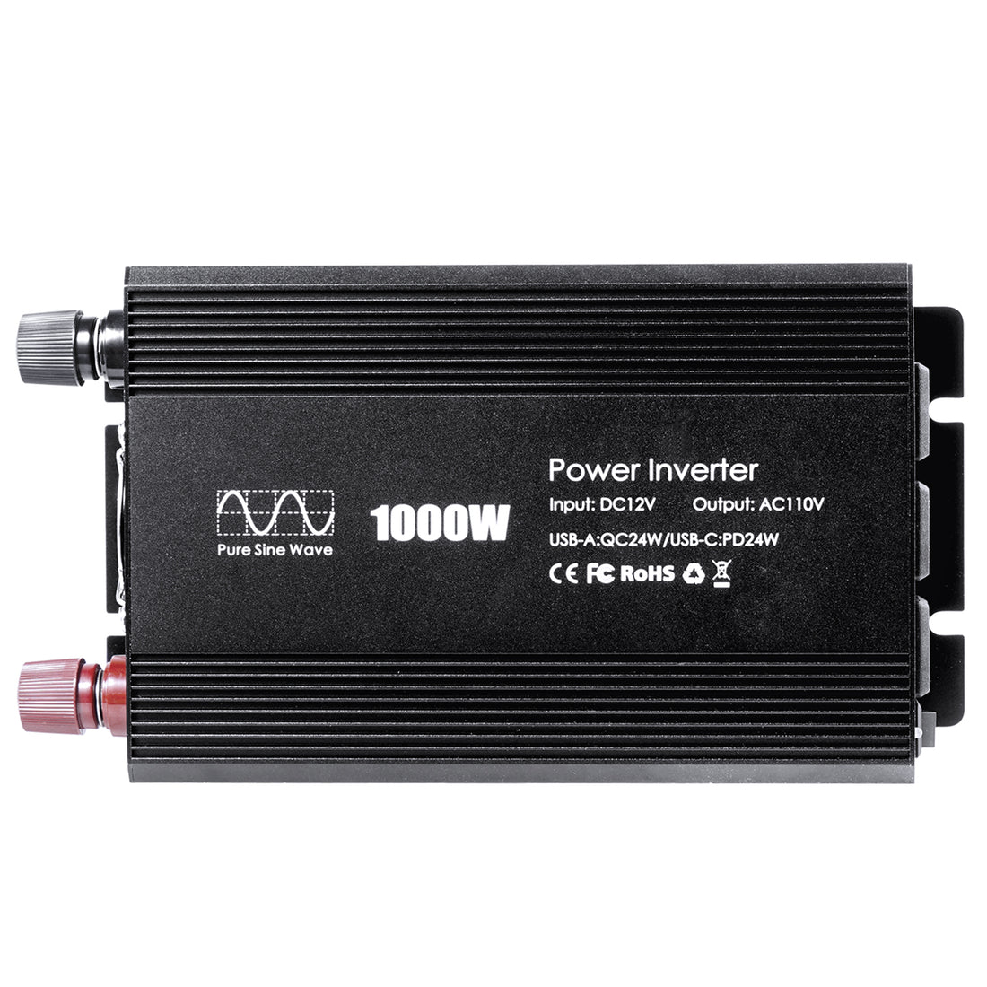 Pure sine Inverter 1000w,12v DC to 110v Power Inverters for 1000 watt with Dual AC Outlets 3.0A USB and Type-C【US stock】