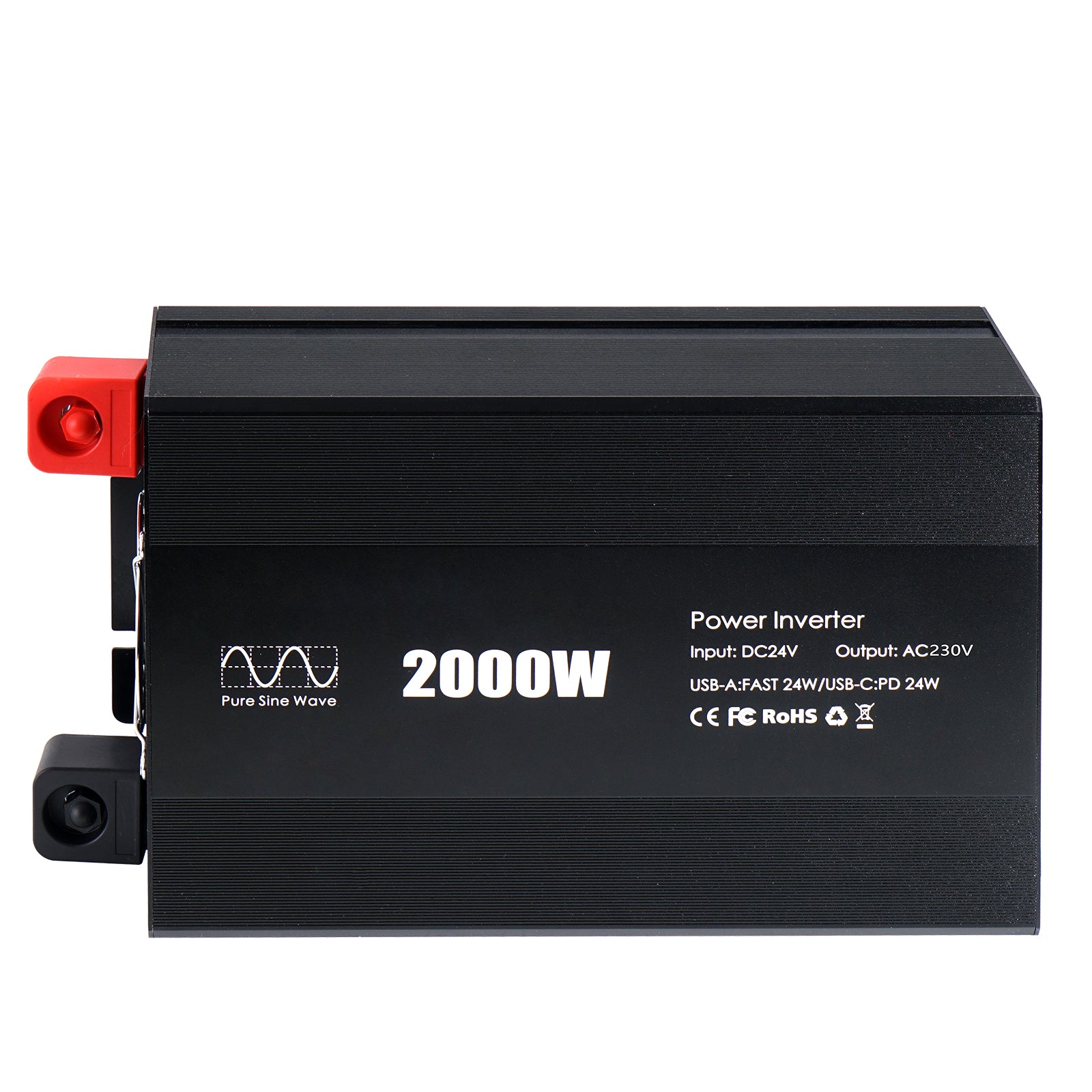 Pure sine Inverter 2000w,24v DC to 110v Power Inverters for 1000 watt with Dual AC Outlets 3.0A USB and Type-C【EU stock】