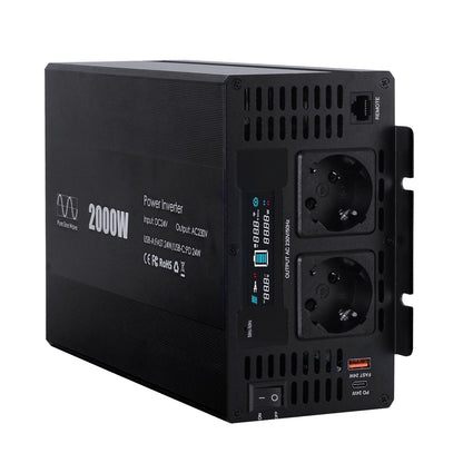 Pure sine Inverter 2000w,24v DC to 110v Power Inverters for 1000 watt with Dual AC Outlets 3.0A USB and Type-C【EU stock】