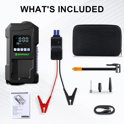 8000A Multi-functional Emergency Start Power Supply with Air Pump, 150PSL Portable Car Battery Starter, Digital Tire Inflator, LED Emergency Light, Car Emergency Tool.Suitable for 10.0L Gasoline Or 9.0L Diesel Battery, 8in 1 Jump Starter