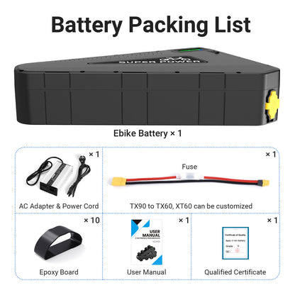 Triangle Battery P101 72V 20AH BMS60A LG5000 Cells Li-ion EBike Battery For 500W 750W 1000W 1500W 2000W 2500W 3000W Motor