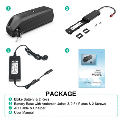 Hailong G80 48V 52V 17.5AH 20AH Li-ion EBike Battery Fit For 500W 750W 1000W 1500W Motor【USA Stock】