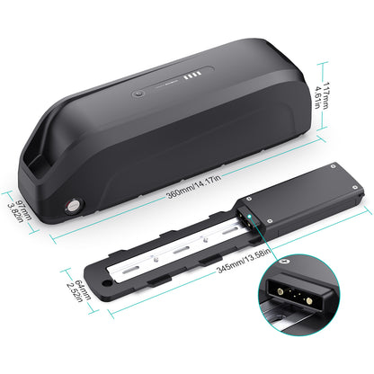 6PIN Ebike Battery S221 48V 20.8Ah BMS45A LG5200 Cells For 500W 750W 1000W 1200W 1500W Motor 【US Stock】