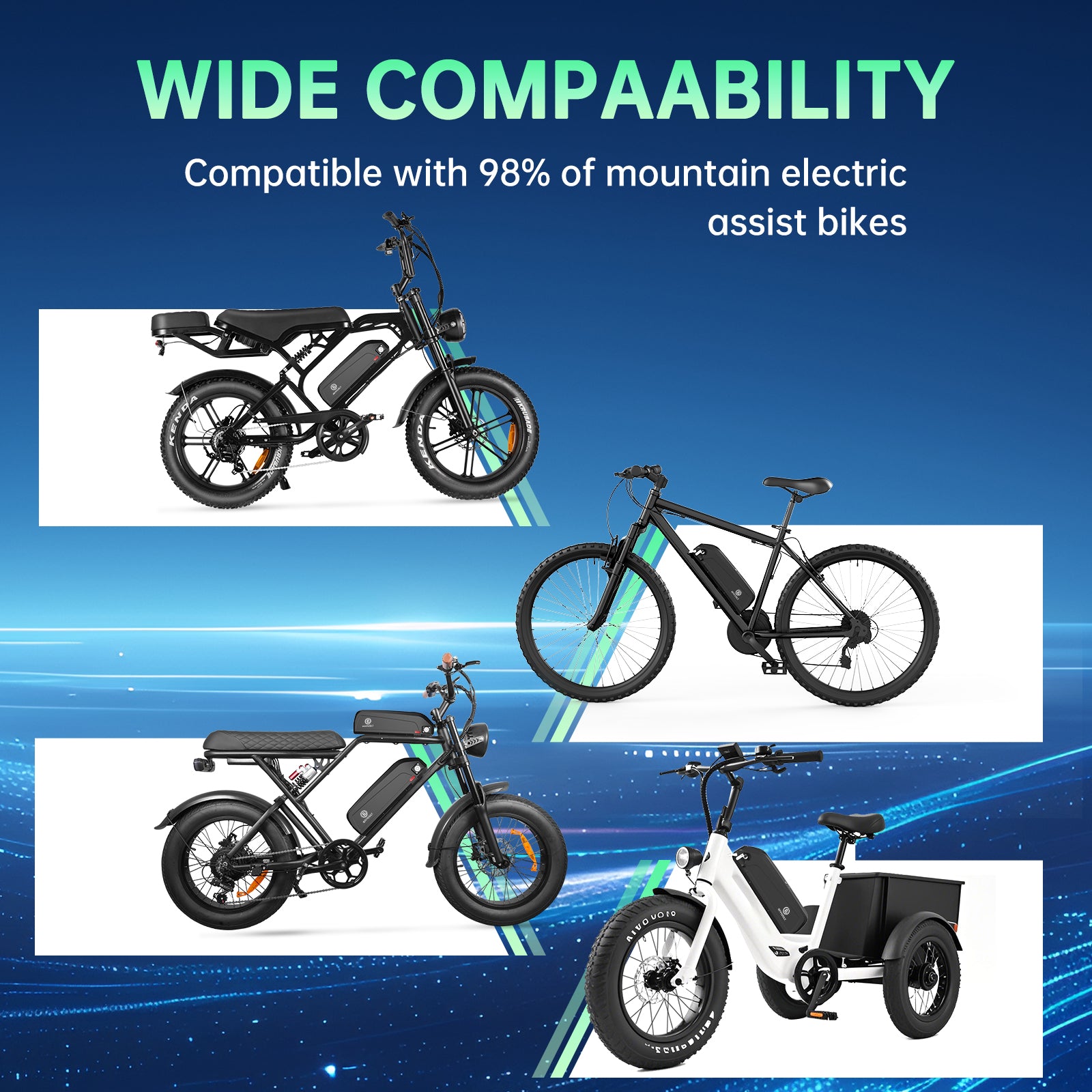 Hailong 48V 52V 13AH 16AH 17.5AH 19.2Ah rechargeable lithium-ion Ebike battery pack for 250W 350W 500W 750W 1000W 1500W motor with 2A charger【Canada St