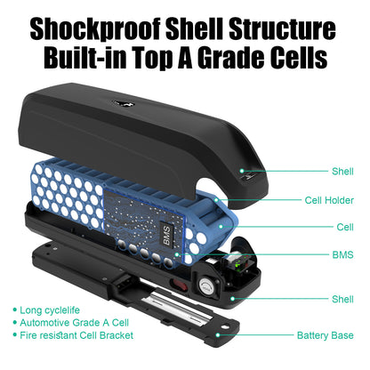 Hailong G80 48V 52V 17.5AH 20AH Li-ion EBike Battery Fit For 500W 750W 1000W 1500W Motor【USA Stock】