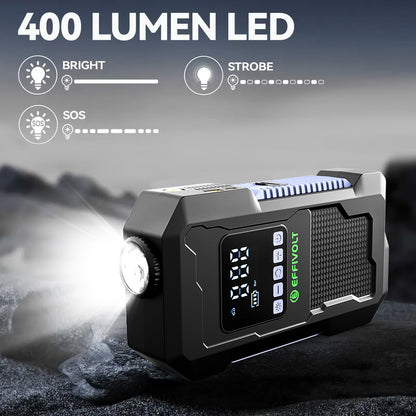 8000A Multi-functional Emergency Start Power Supply with Air Pump, 150PSL Portable Car Battery Starter, Digital Tire Inflator, LED Emergency Light, Car Emergency Tool.Suitable for 10.0L Gasoline Or 9.0L Diesel Battery, 8in 1 Jump Starter