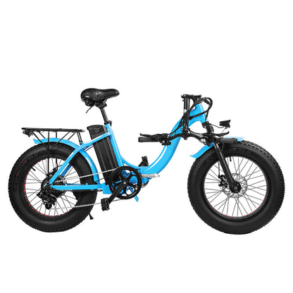 SK01 Folding E-Bike 250W Motor, Power Assist,4" Fat Tires, 20" Wheels, Removable 36V 15Ah Lithium Ion Battery, Dual Disc Brakes, 7-Speed SIS Shifting 