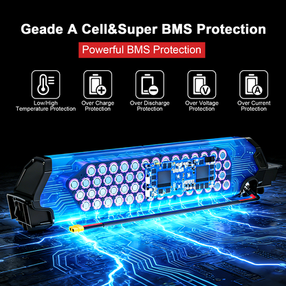 36V 13AH BMS20A Dorado Bicycle lithium battery 18650 2500mAh Cells for 0-500w motor with 2A charger/EU stock/3-5days arrive/Free shipping