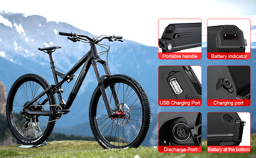36V 13AH BMS20A Dorado Bicycle lithium battery 18650 2500mAh Cells for 0-500w motor with 2A charger/EU stock/3-5days arrive/Free shipping