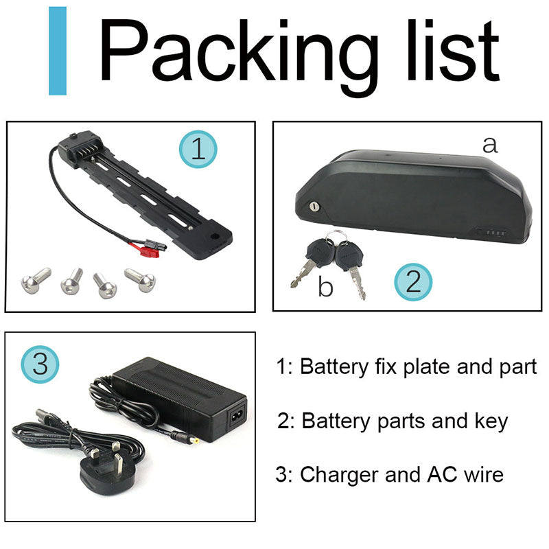 R049-2 52V 15AH Ebike Battery With 2A Charger for 500W 750W 1000W 1500W Motor【UK Stock】