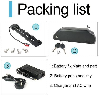 R049-2 52V 15AH Ebike Battery With 2A Charger for 500W 750W 1000W 1500W Motor【UK Stock】