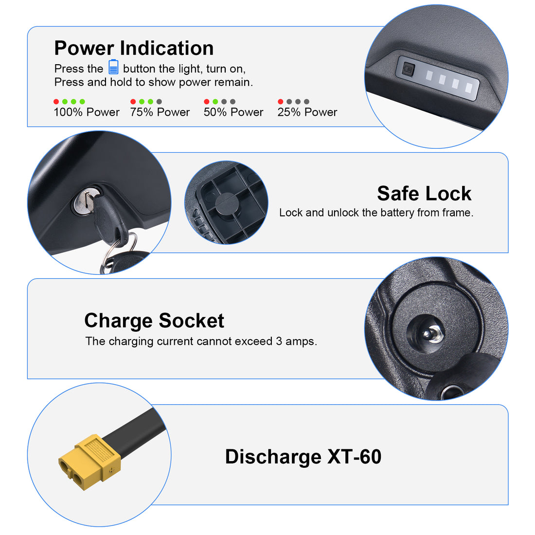 48V 52V 20Ah EBike Battery 21700 cells Polly DP-21700-5 Jumbo Shark Electric Bike Battery for 250W 350W 500W 750W 800W 1000W Watt motor【USA STOCK】