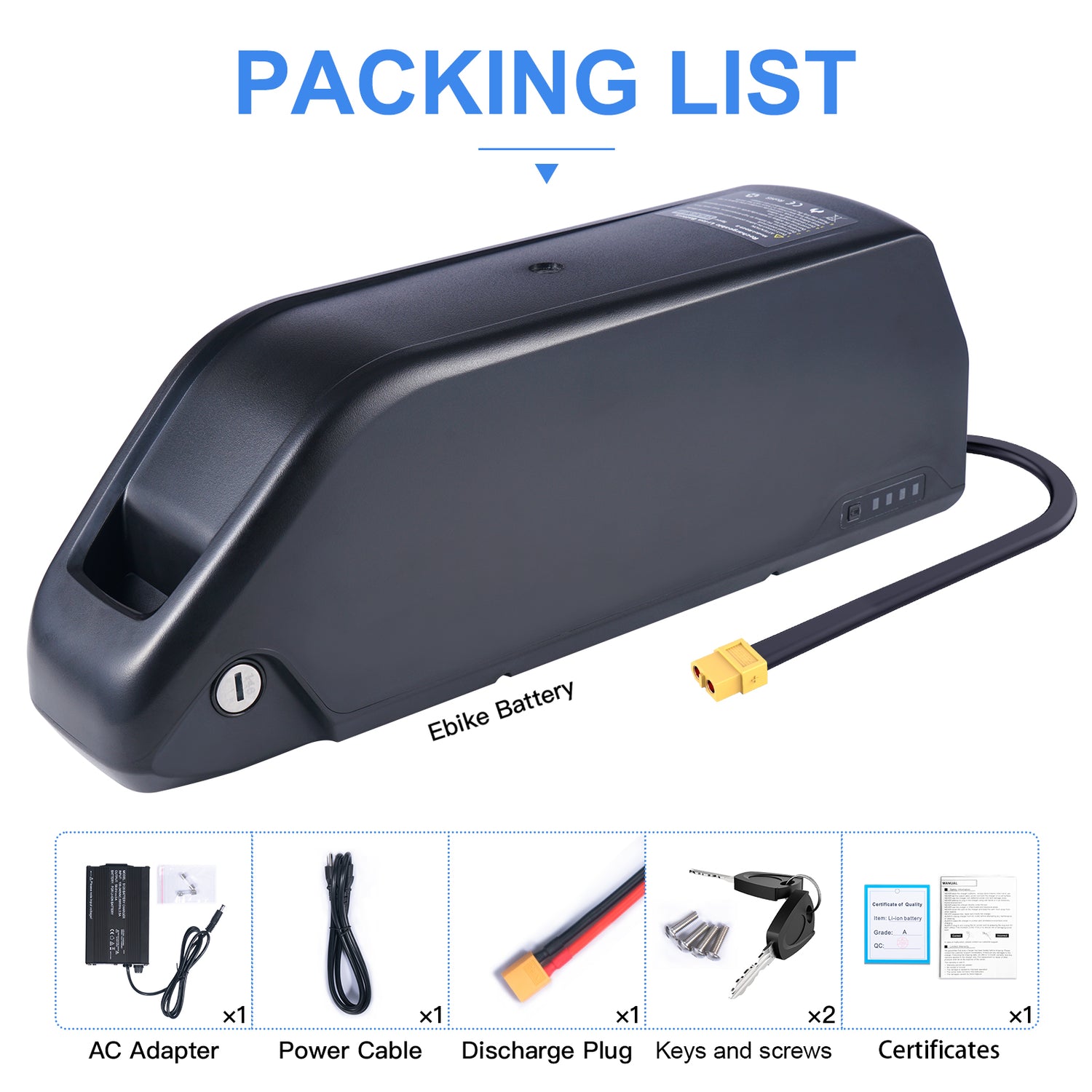 48V 52V 20Ah EBike Battery 21700 cells Polly DP-21700-5 Jumbo Shark Electric Bike Battery for 250W 350W 500W 750W 800W 1000W Watt motor【USA STOCK】