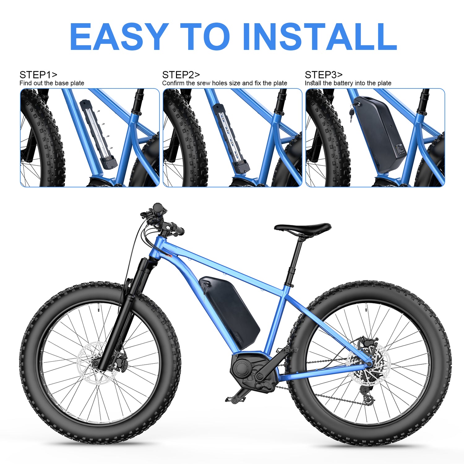 48V 52V 20Ah EBike Battery 21700 cells Polly DP-21700-5 Jumbo Shark Electric Bike Battery for 250W 350W 500W 750W 800W 1000W Watt motor【USA STOCK】