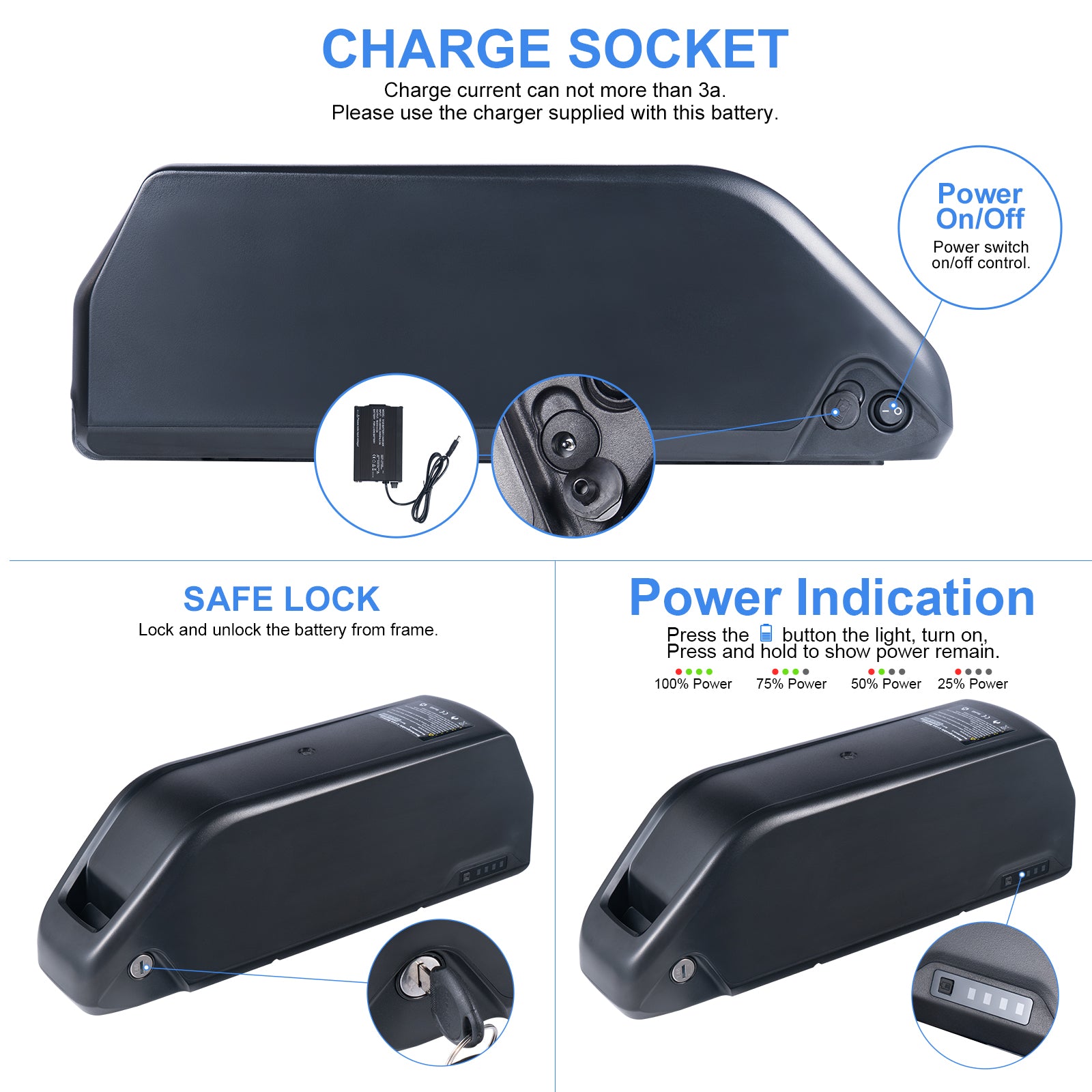 Polly DP-21700-5 Jumbo Shark R049-8 36V 48V 52V 20Ah 25Ah Large capacity  Electric Bike Battery for 36volt 250W 350W 500W motor【EU STOCK】