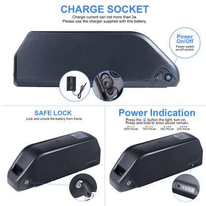 48V 52V 20Ah EBike Battery 21700 cells Polly DP-21700-5 Jumbo Shark Electric Bike Battery for 250W 350W 500W 750W 800W 1000W Watt motor【USA STOCK】