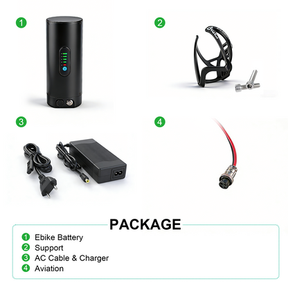 36V 48V 7AH 10.5AH mini Bottle Ebike battery For 250W 350W 500W Motor with 2A charger【EU stock】