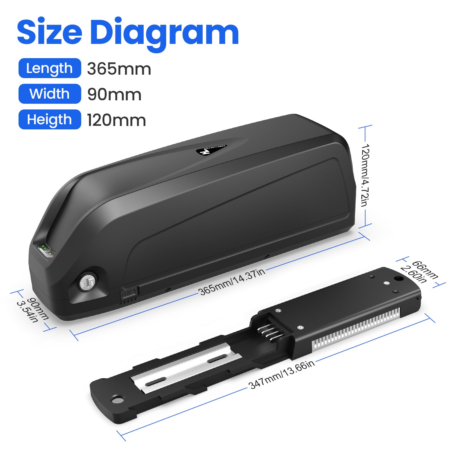 48V 20AH Hailong EBike Battery BMS50A 21700 LG5000 EBike Battery 4 PIN Mounting Base For 0-1500W Motor 【UK STOCK】