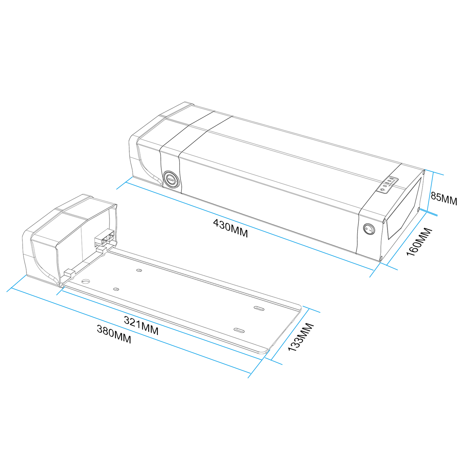 48V 20AH BMS30A Rear Rack Ebike Battery Pack for 500W 750W 1000W Motor【EU Stock】