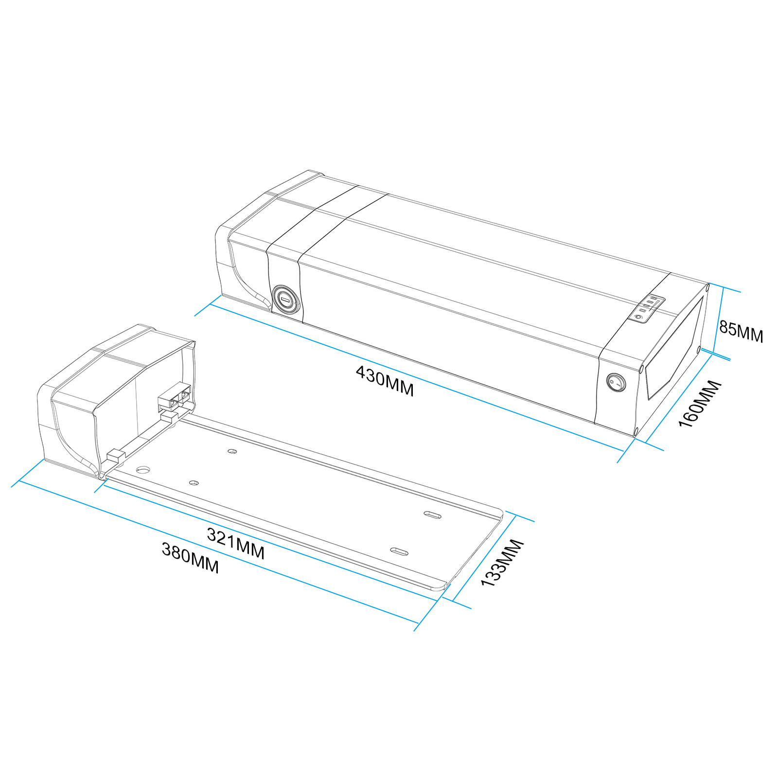 48V 20AH BMS30A Rear Rack Ebike Battery Pack for 500W 750W 1000W Motor【EU Stock】