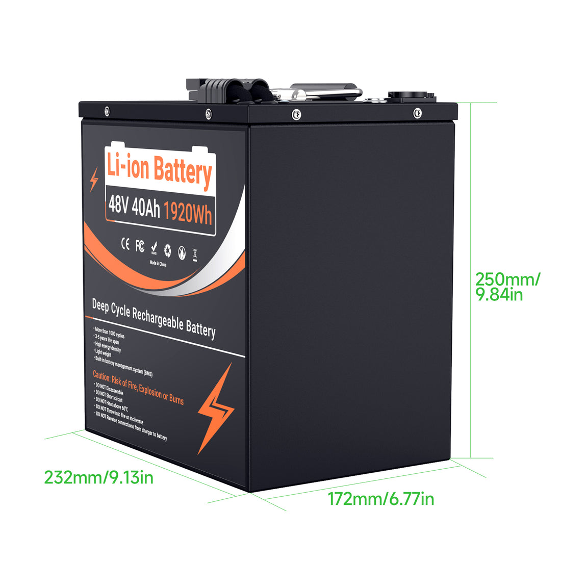 U003 48v 40Ah BMS50A 13S1P Li ion Battery Pack (Without Charger) Fit For 0-1800W Bicycles &amp; motorcycles &amp; tricycles Motor /UK STOCK/Fast delivery