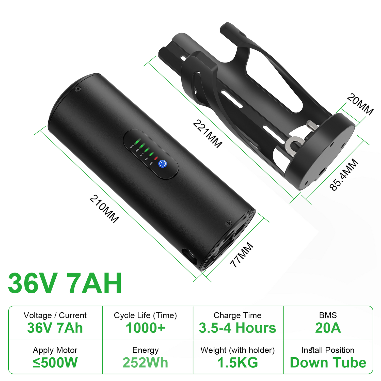 Bottle Ebike battery 36V 48V 7AH 10.5AH mini Bottle li-ion Ebike battery pack AKKU For 250W 300W 350W 500W Motor with 2A charger【EU Stock】