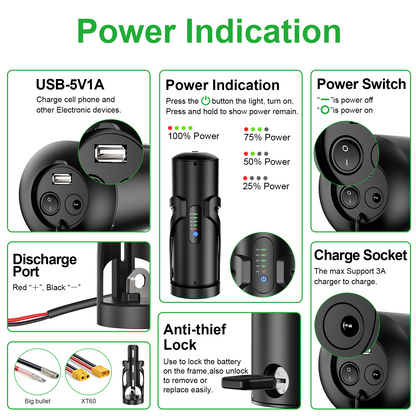 Bottle Ebike battery 36V 48V 7AH 10.5AH mini Bottle li-ion Ebike battery pack AKKU For 250W 300W 350W 500W Motor with 2A charger【EU Stock】