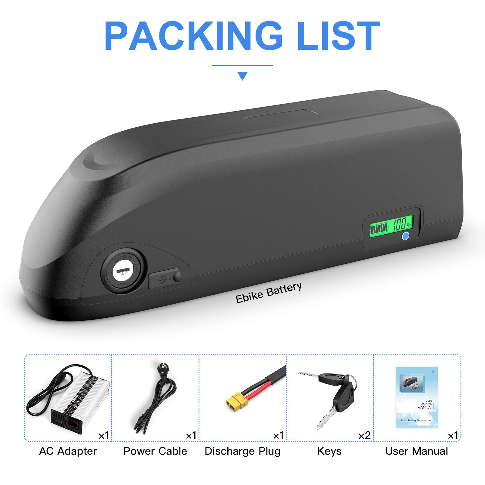 48V 52V  20Ah Samsung/LG cells Ebike battery For Rad Power Bike For 0-1500W  Motor【USA Stock】