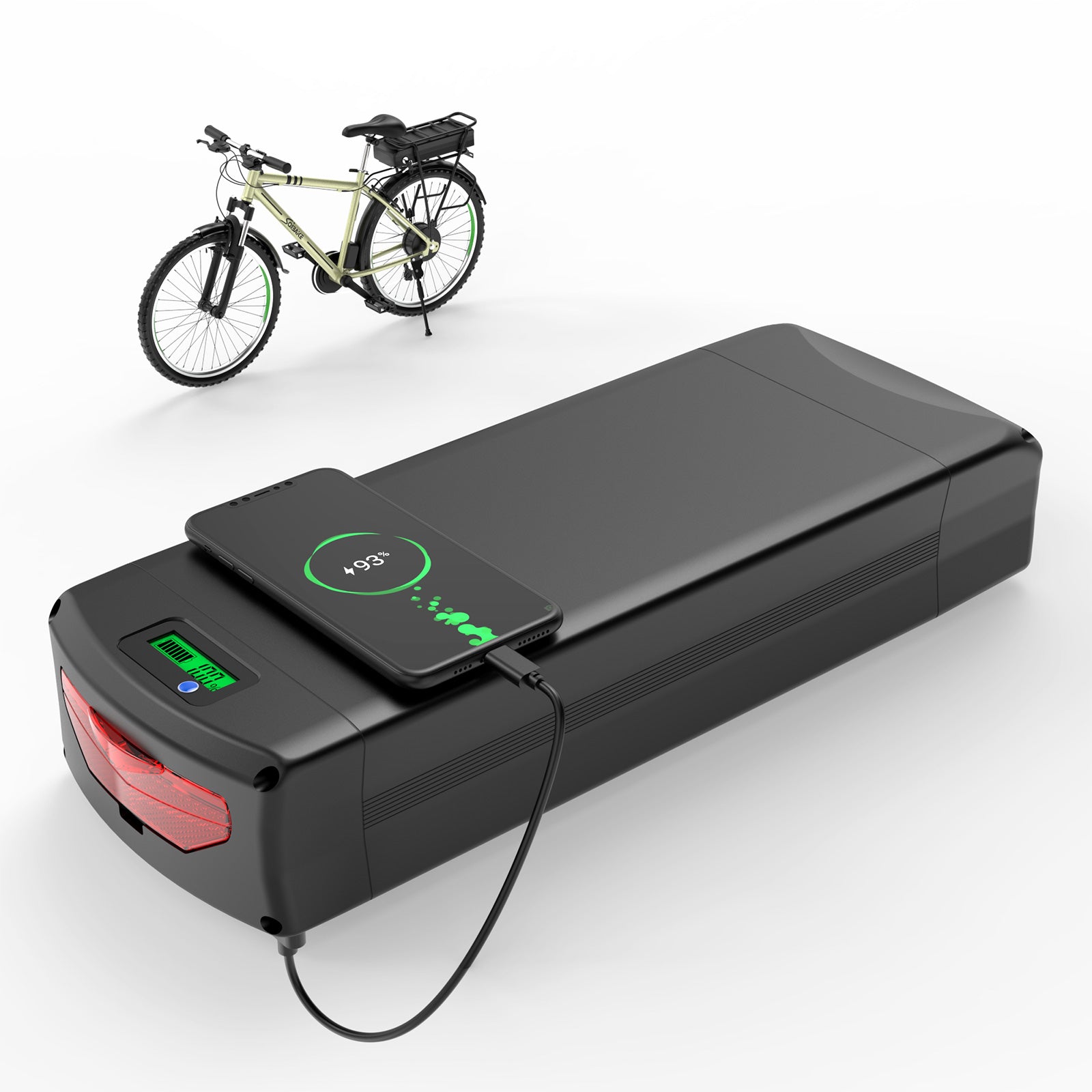 48V 52V 72V 30AH 21700 LG5000 li-on cells Rear Rack Ebike battery for 500W 750W 1000W 1500W 3000W motor【EU Stock】