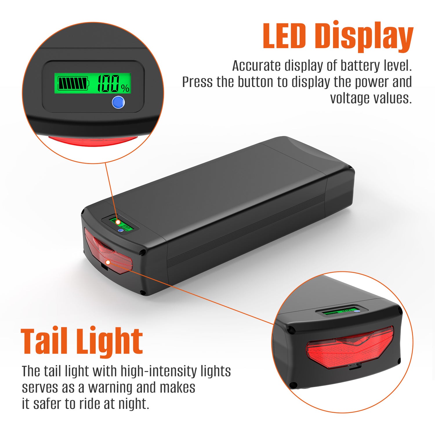 48V 52V 72V 30AH 21700 LG5000 li-on cells Rear Rack Ebike battery for 500W 750W 1000W 1500W 3000W motor【EU Stock】