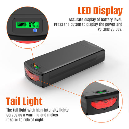 48V 52V 72V 30AH 21700 LG5000 li-on cells Rear Rack Ebike battery for 500W 750W 1000W 1500W 3000W motor【EU Stock】