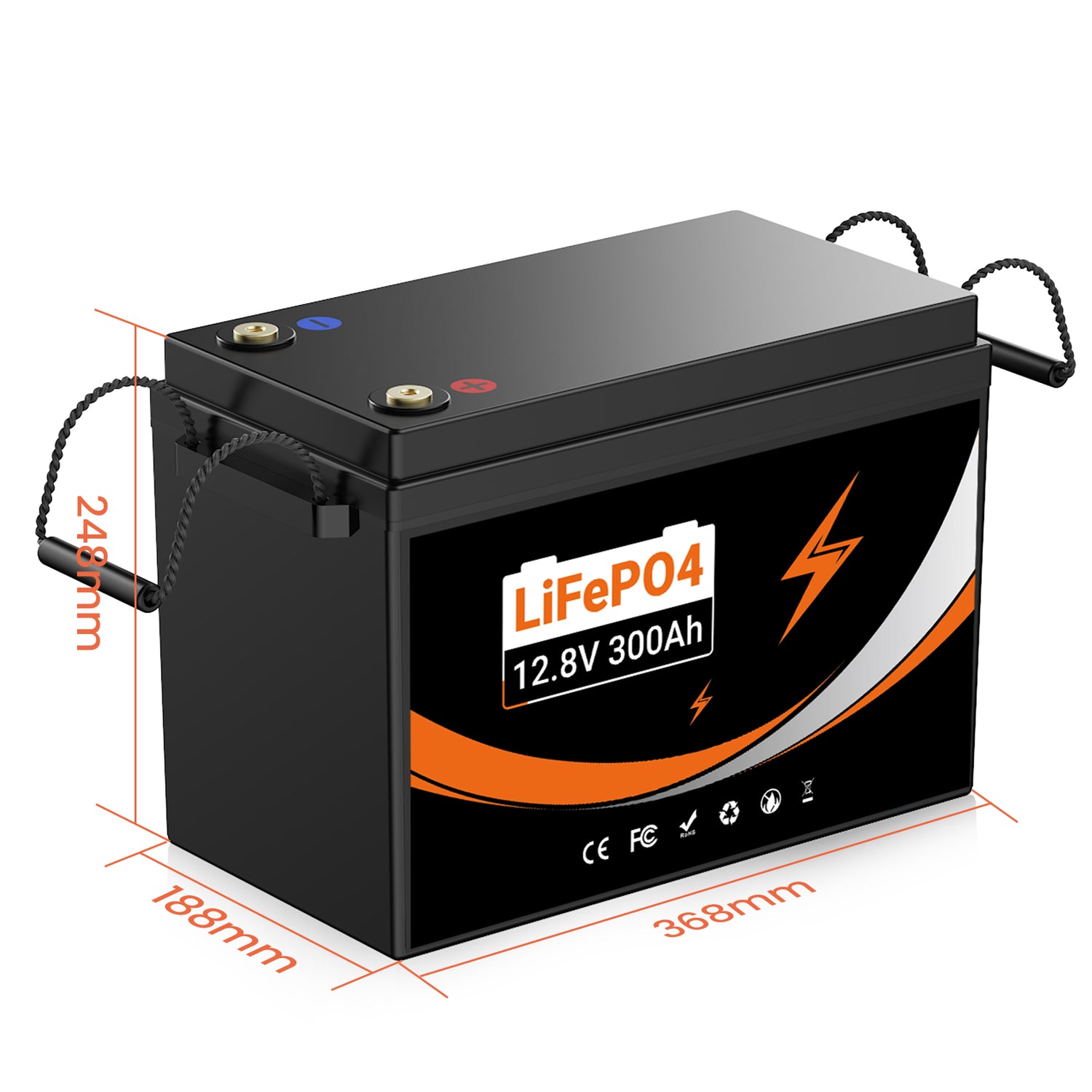 U204 12.8V 100AH Deep Cycles Rechargeable LiFePo4 Lithium Iron Battery For Outdoor Standby/RV/Tent Truck/Camper/Household Emergency Storage【USA STOCK】