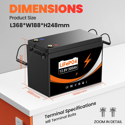 U204 12.8V 100AH Deep Cycles Rechargeable LiFePo4 Lithium Iron Battery For Outdoor Standby/RV/Tent Truck/Camper/Household Emergency Storage【USA STOCK】