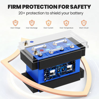 U204 12.8V 100AH Deep Cycles Rechargeable LiFePo4 Lithium Iron Battery For Outdoor Standby/RV/Tent Truck/Camper/Household Emergency Storage【USA STOCK】